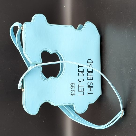 studio cult Bags Studio Cult Blue Vegan Leather Bread Tag Crossbody